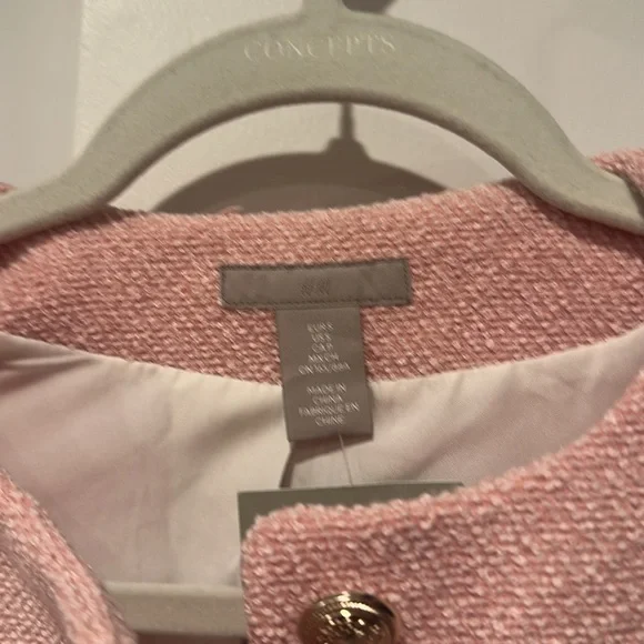 Elegant Pink Tweed Jacket - Picture 5 of 5